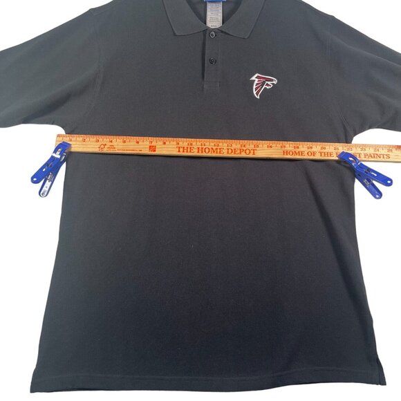Atlanta Falcons Polo Shirt Mens M Black NFL Reebok Short Sleeve Embroidered NEW - Picture 8 of 11